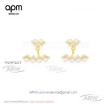 AAA Copy APM Monaco Jewelry - Yellow Gold Diamond Z Earrings
